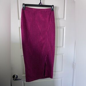 ZARA Pink Jacquard Geometric Women's Skirt